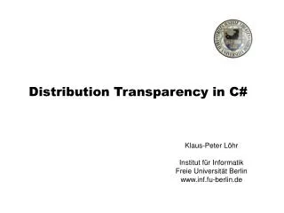 Distribution Transparency in C#