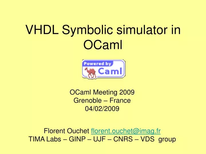 vhdl symbolic simulator in ocaml