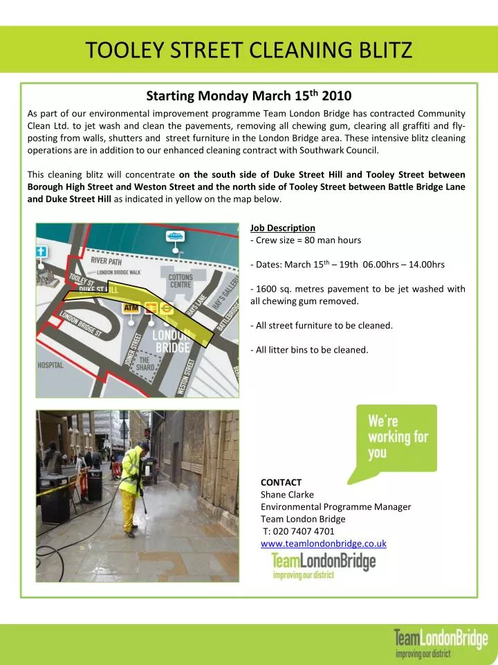 tooley street cleaning blitz