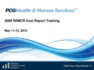 2009 WIMCR Cost Report Training