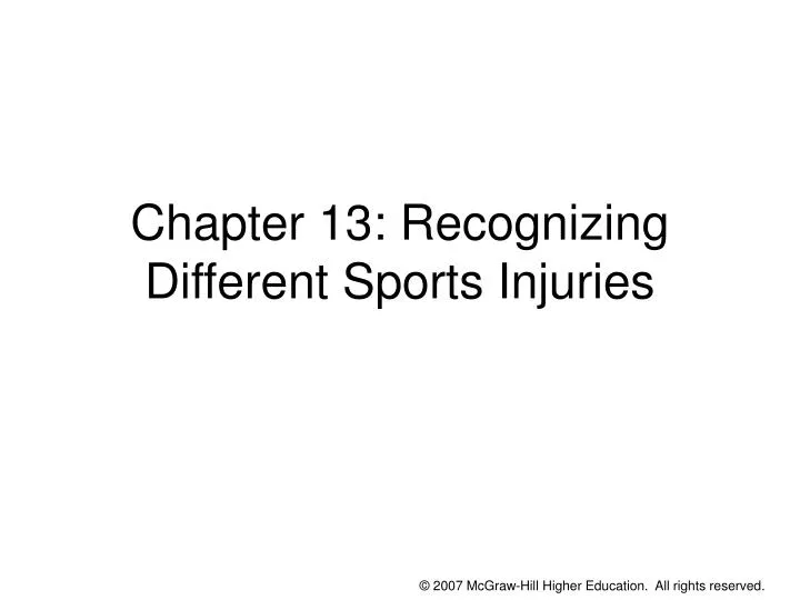 chapter 13 recognizing different sports injuries