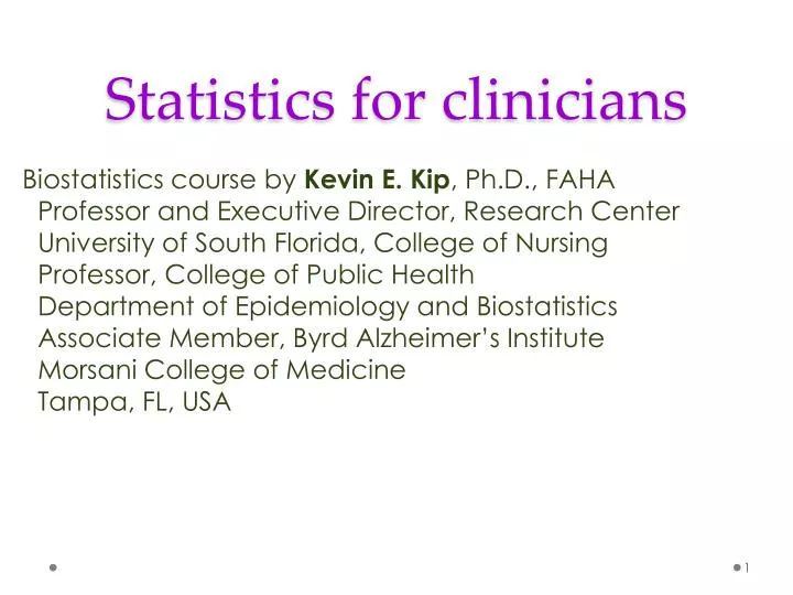 statistics for clinicians