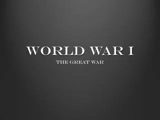 World War I