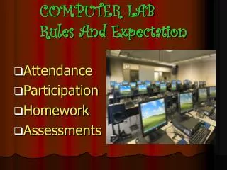 COMPUTER LAB Rules And Expectation