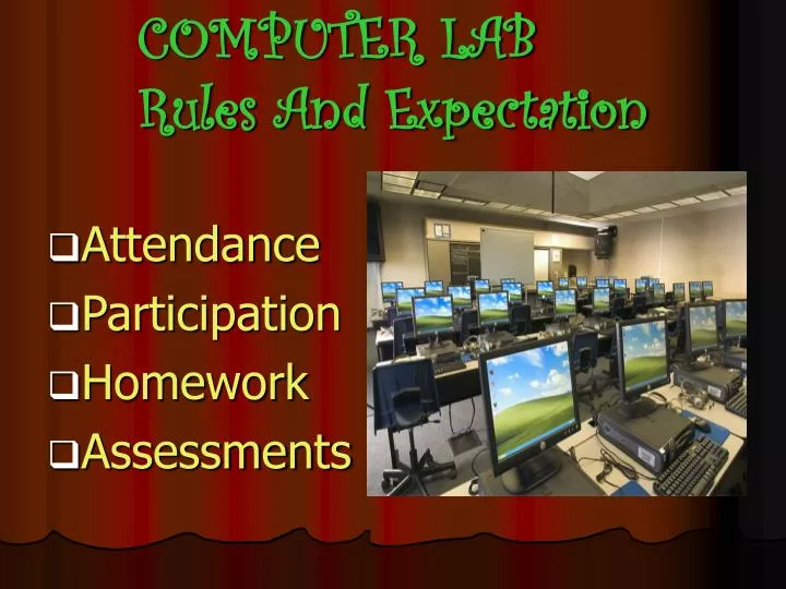 computer lab rules and expectation