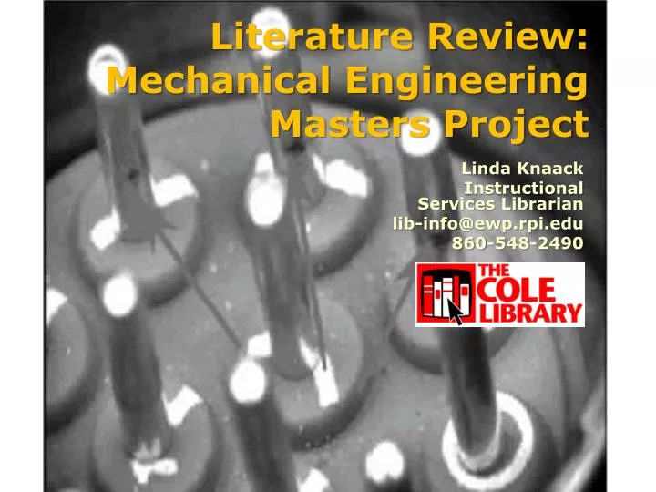 literature review mechanical engineering project