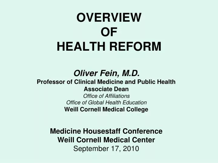 overview of health reform