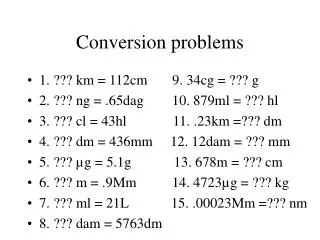 Conversion problems