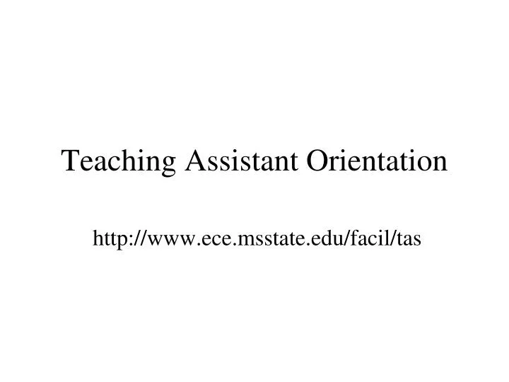 teaching assistant orientation