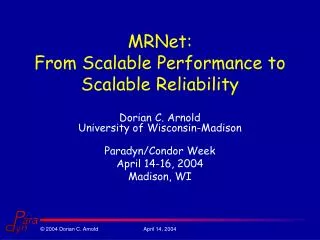 MRNet: From Scalable Performance to Scalable Reliability