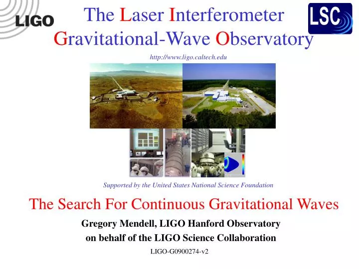 the search for continuous gravitational waves