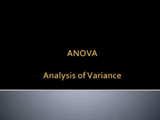 ANOVA Analysis of Variance