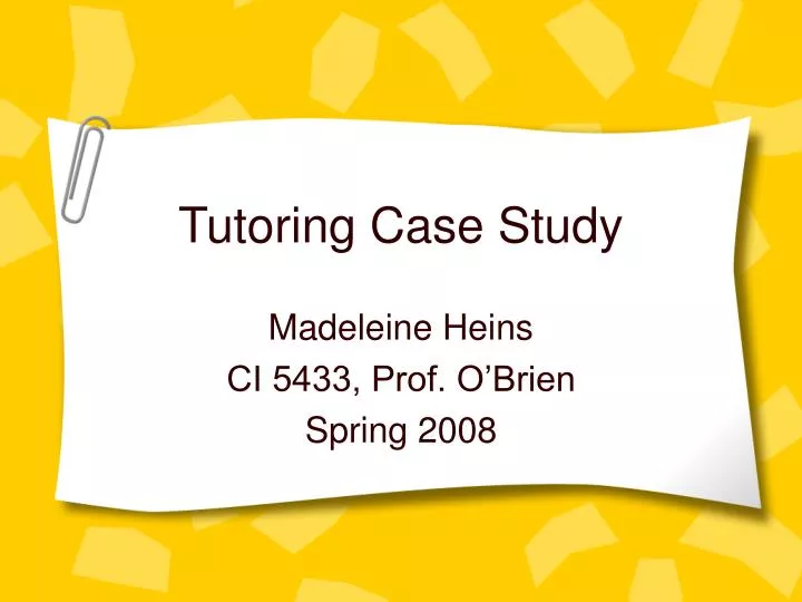tutoring case study