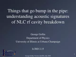 Things that go bump in the pipe: understanding acoustic signatures of NLC rf cavity breakdown