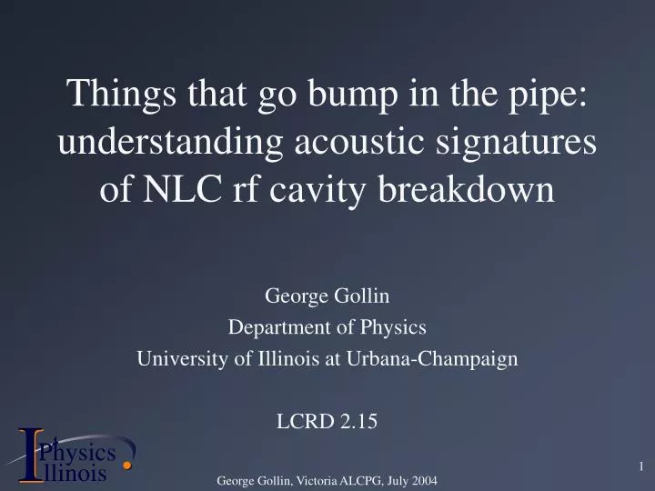 things that go bump in the pipe understanding acoustic signatures of nlc rf cavity breakdown