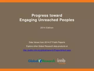 Progress toward Engaging Unreached Peoples 2014 Edition