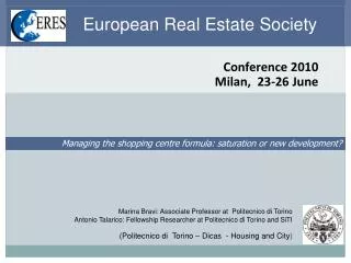 Conference 2010 Milan, 23-26 June