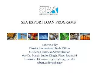 SBA EXPORT LOAN PROGRAMS