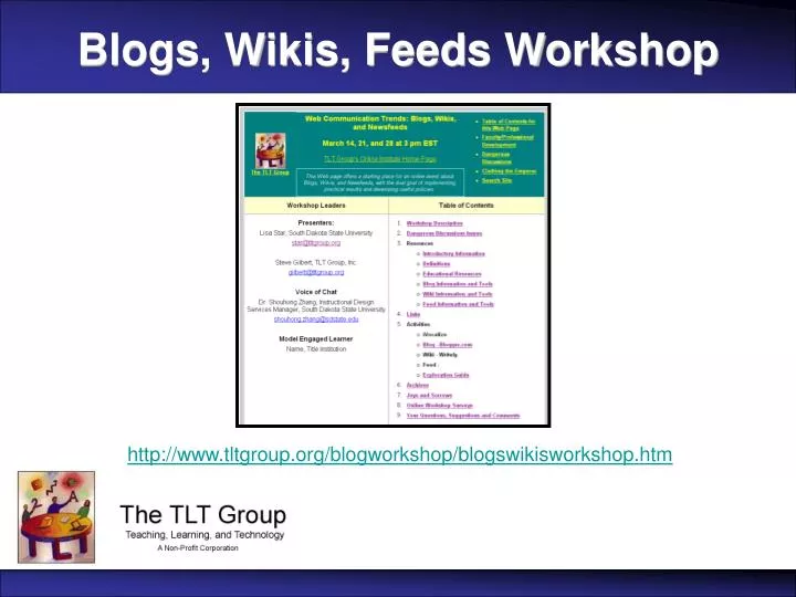 blogs wikis feeds workshop