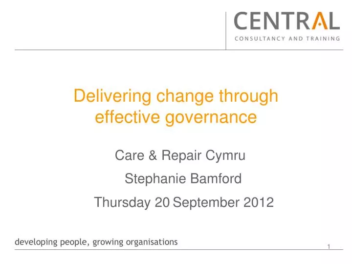 delivering change through effective governance
