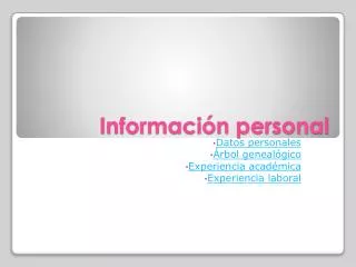 informaci n personal