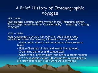 A Brief History of Oceanographic Voyages