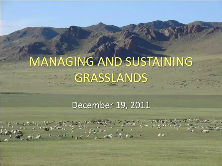 managing and sustaining grasslands