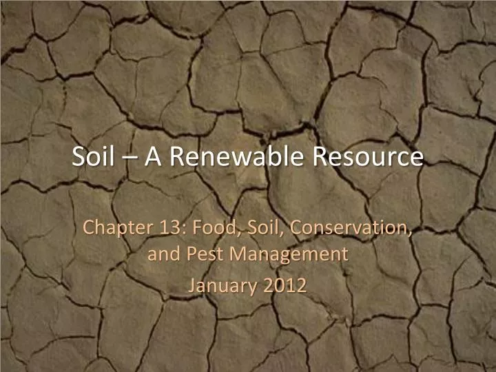 soil a renewable resource