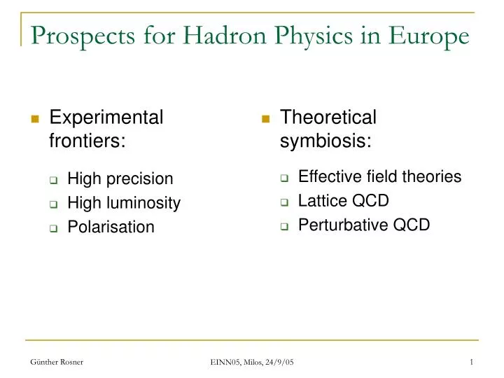 prospects for hadron physics in europe