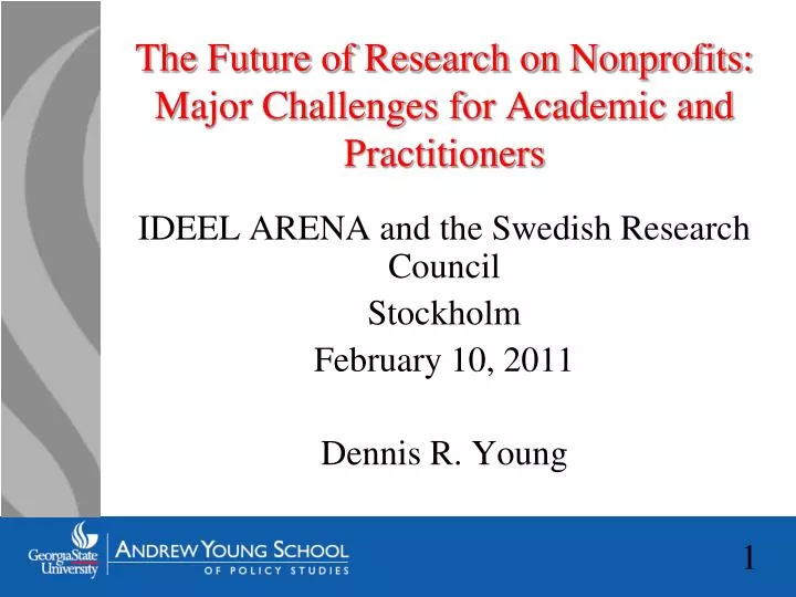 the future of research on nonprofits major challenges for academic and practitioners