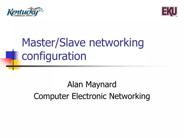master slave networking configuration