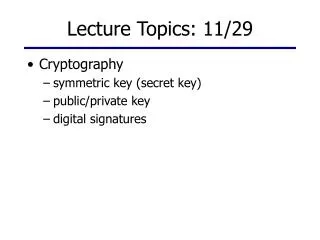 lecture topics 11 29