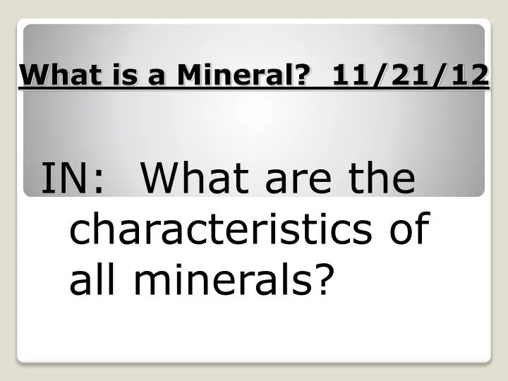 what is a mineral 11 21 12