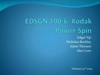 EDSGN 100-6: Kodak Power Spin