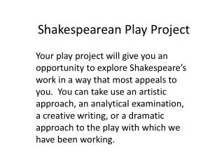 Shakespearean Play Project