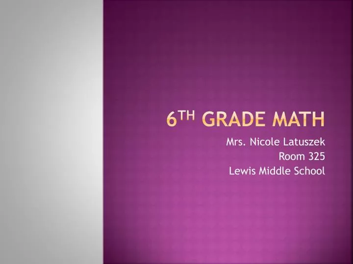 6 th grade math