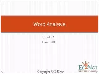 Word Analysis