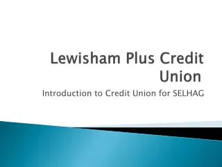 Lewisham Plus Credit Union