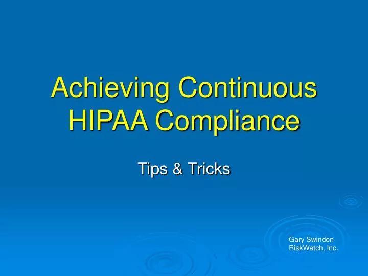 achieving continuous hipaa compliance