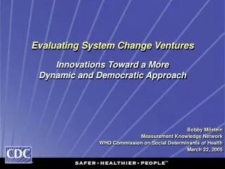 Evaluating System Change Ventures