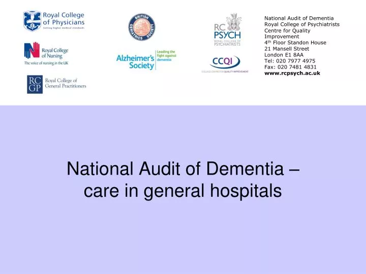 national audit of dementia care in general hospitals
