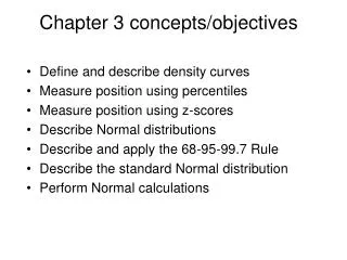 Chapter 3 concepts/objectives