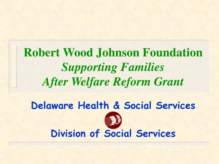 robert wood johnson foundation supporting families after welfare reform grant