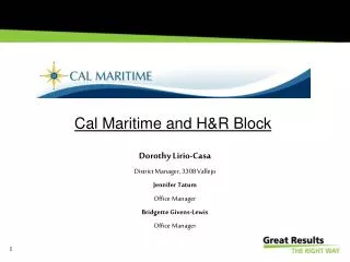Cal Maritime and H&amp;R Block
