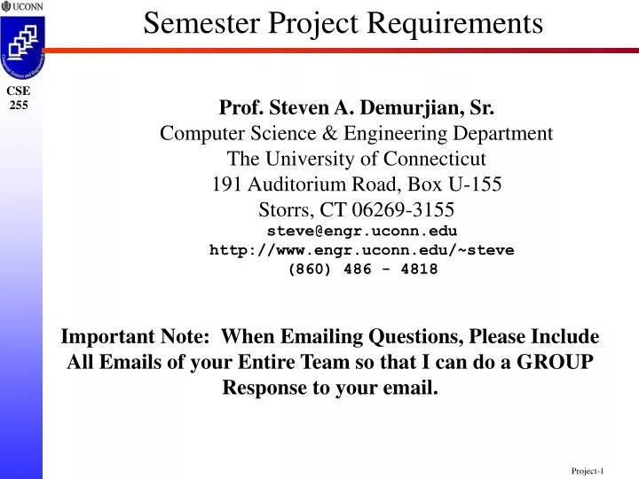 semester project requirements