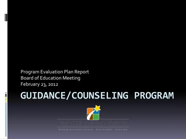 program evaluation plan report board of education meeting february 23 2012