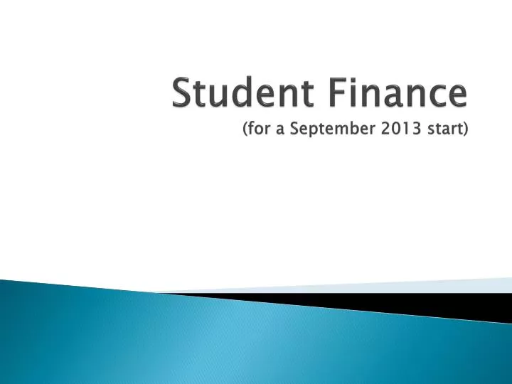 student finance for a september 2013 start