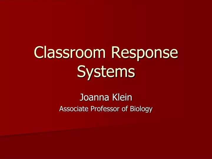 classroom response systems