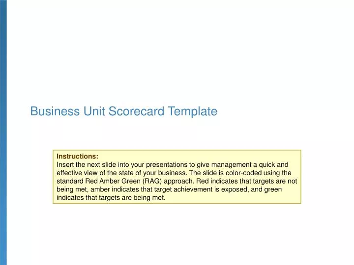 business unit scorecard template