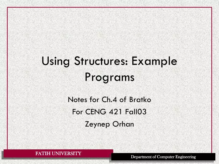 using structures example programs